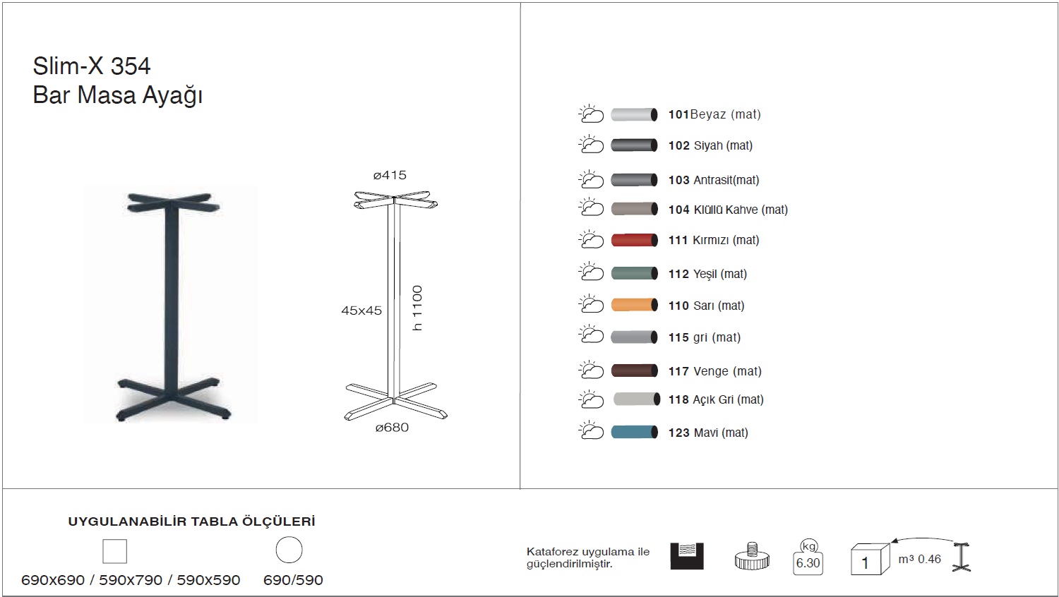 Slim-X 354 Ayak - BAR Slim-X 354 Ayak - BAR